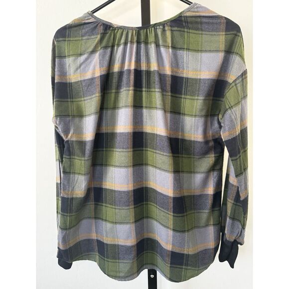 Juicy Couture Plaid Tieneck Pullover Shirt Long Sleeves, Size XS - Picture 2 of 5